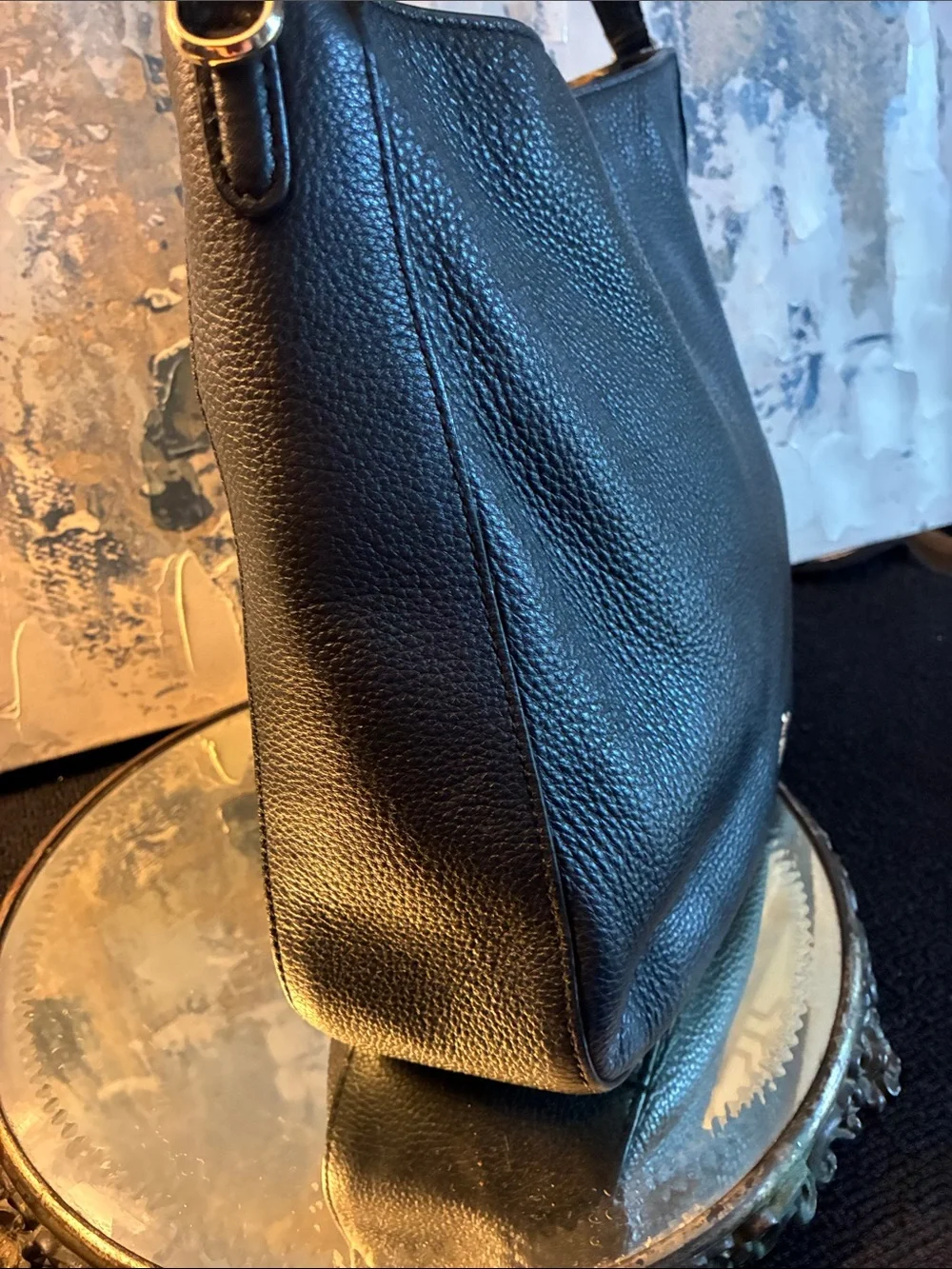 GUC Kate Spade NYC Black Pebbled Leather Shoulder Hobo 2 way bag